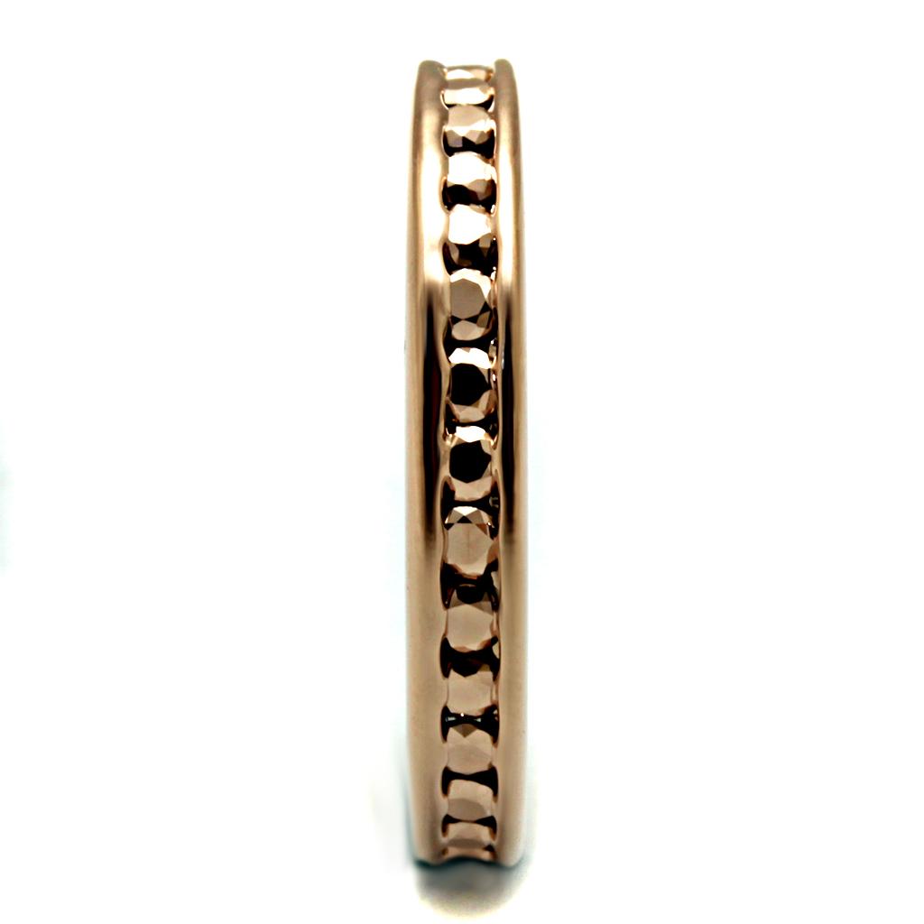 3W1139 - IP Rose Gold(Ion Plating) Brass Ring with AAA Grade CZ  in Metallic Light Gold-3
