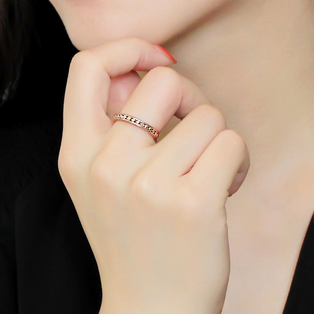 3W1139 - IP Rose Gold(Ion Plating) Brass Ring with AAA Grade CZ  in Metallic Light Gold-4