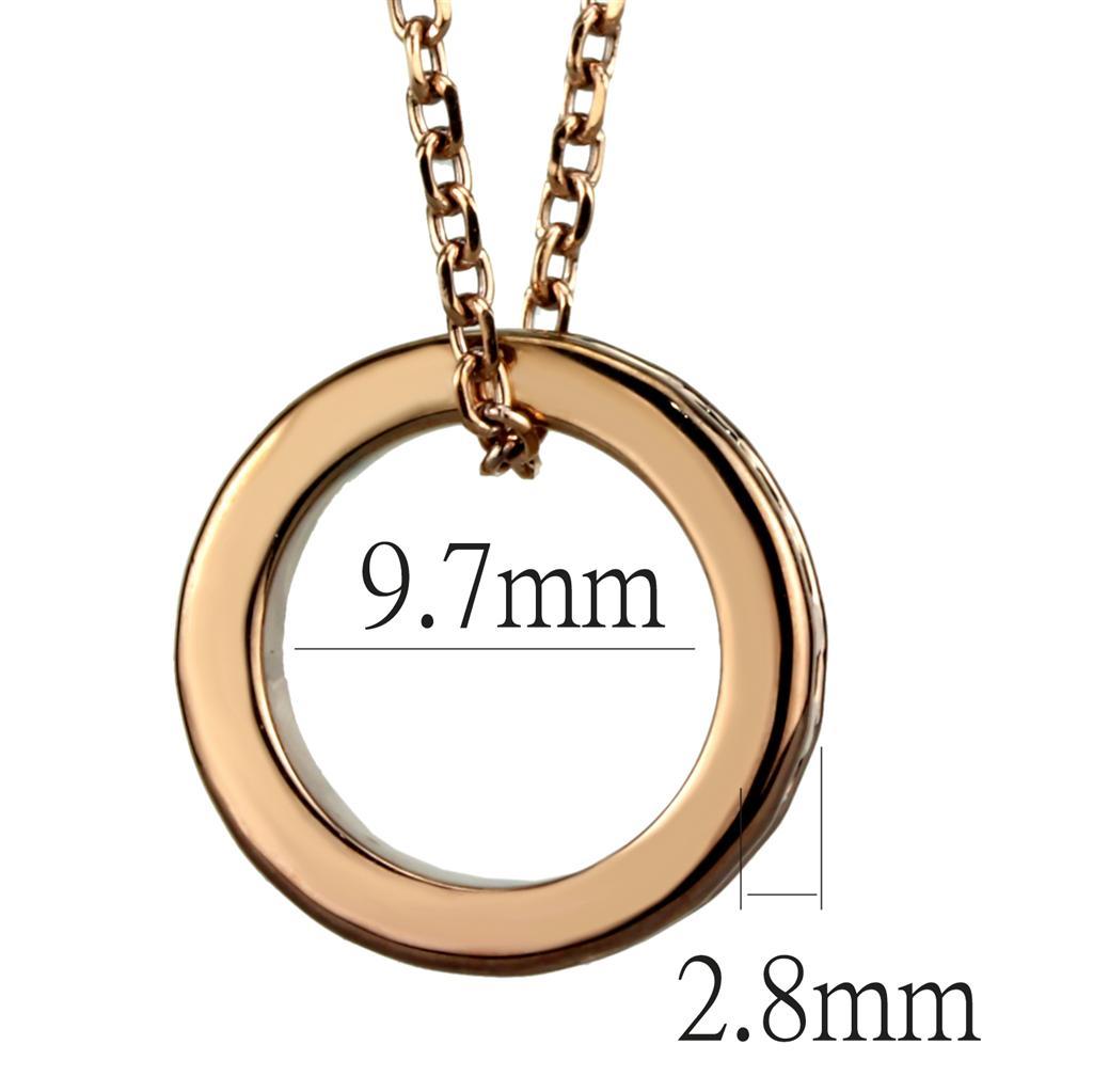 3W1145 - IP Rose Gold(Ion Plating) Brass Chain Pendant with Top Grade Crystal  in Metallic Light Gold-1