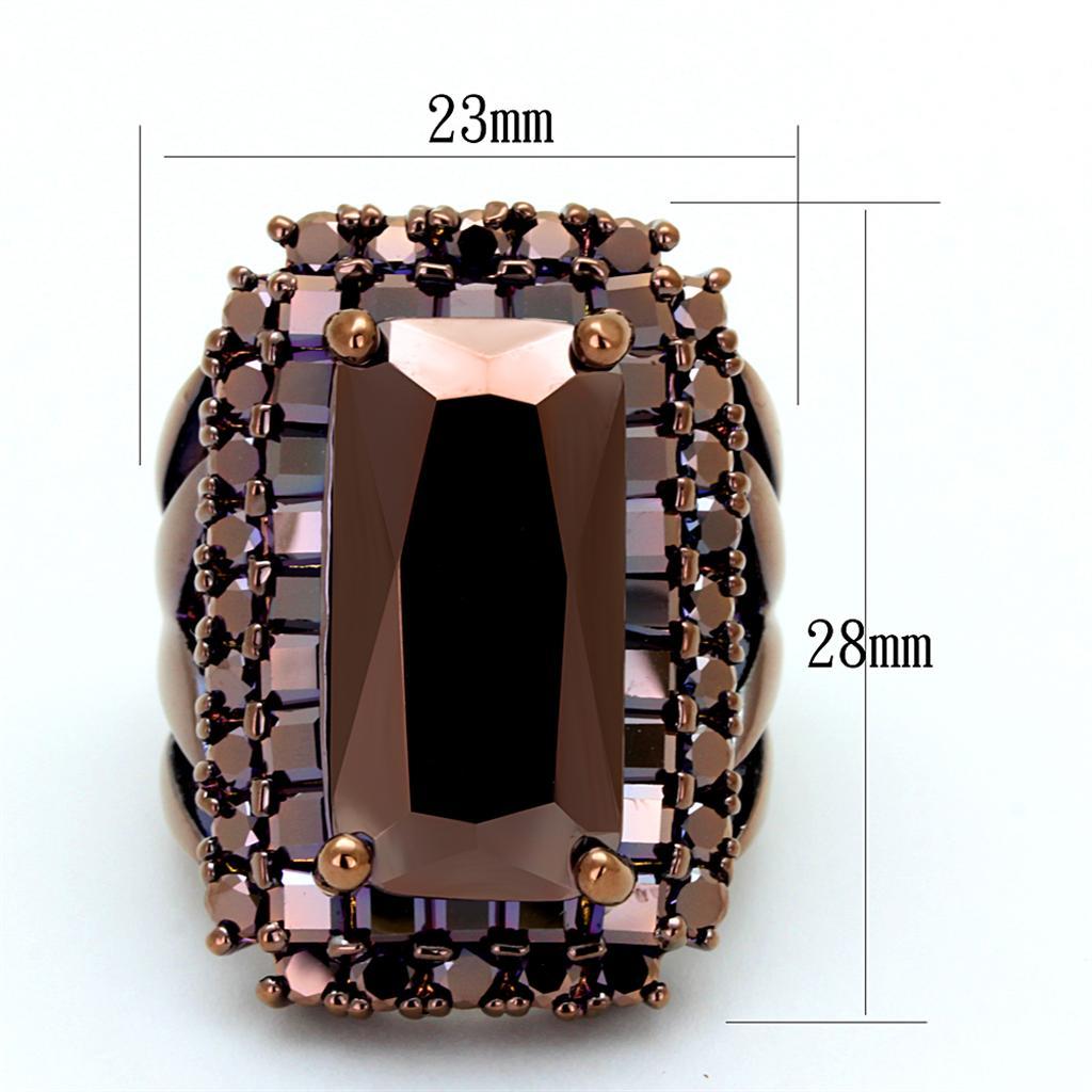 3W1152 - IP Coffee light Brass Ring with AAA Grade CZ  in Light Coffee-1