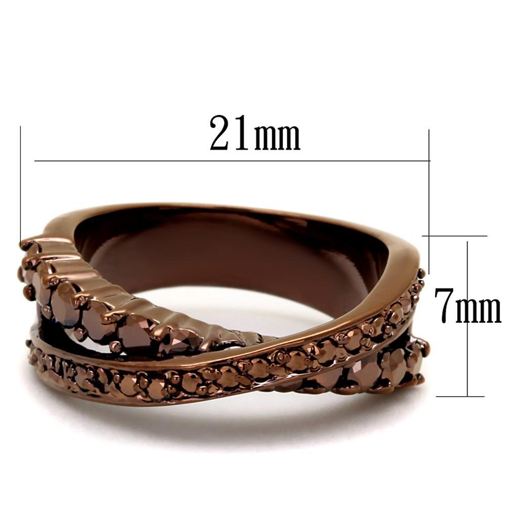 3W1155 - IP Coffee light Brass Ring with AAA Grade CZ  in Light Coffee-1