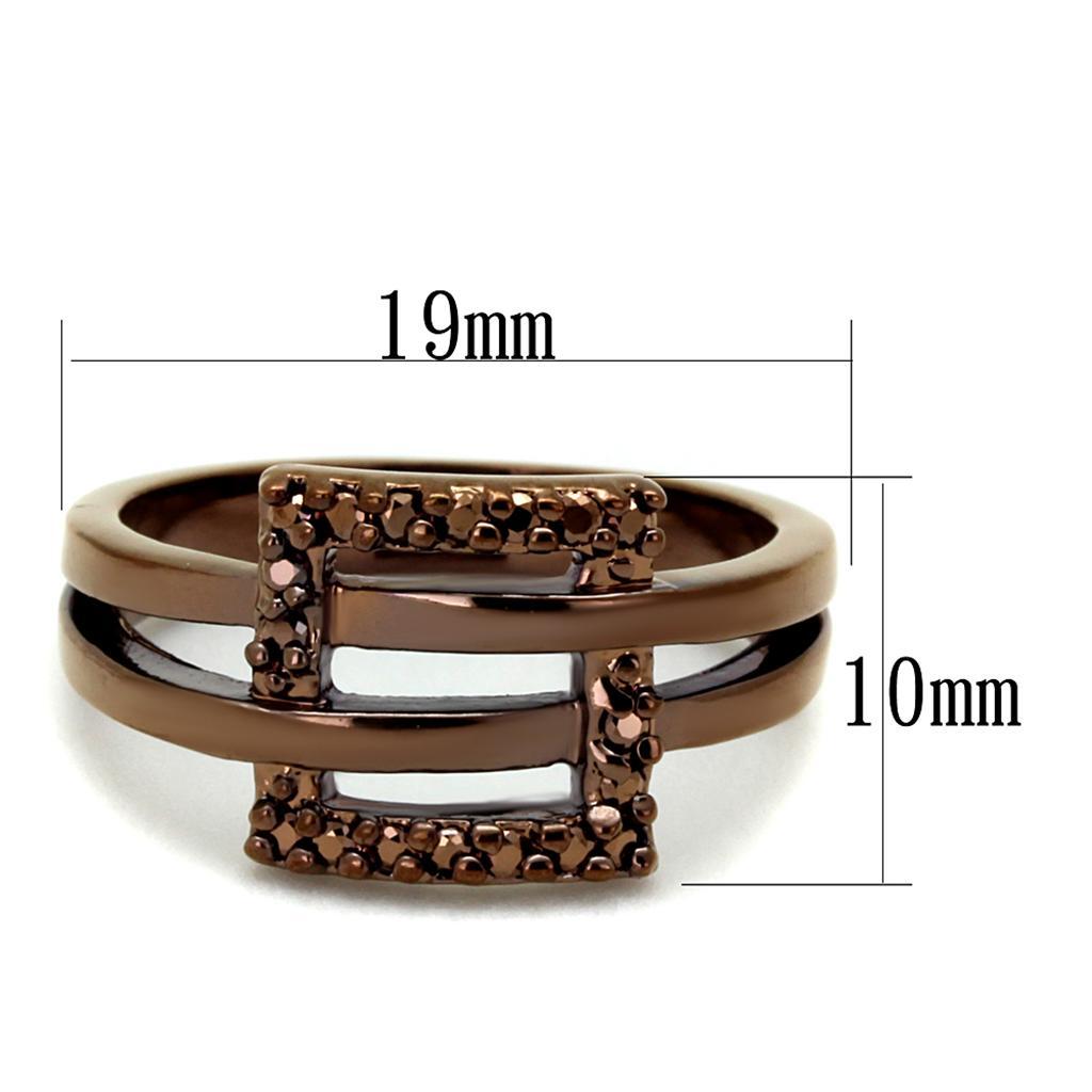 3W1156 - IP Coffee light Brass Ring with AAA Grade CZ  in Light Coffee-1