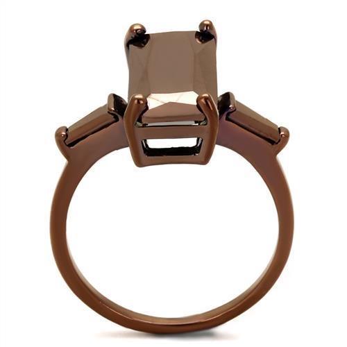 3W1160 - IP Coffee light Brass Ring with AAA Grade CZ  in Light Coffee-2