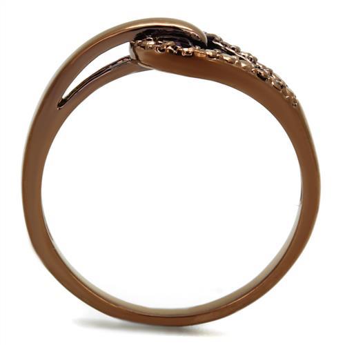 3W1161 - IP Coffee light Brass Ring with AAA Grade CZ  in Light Coffee-2