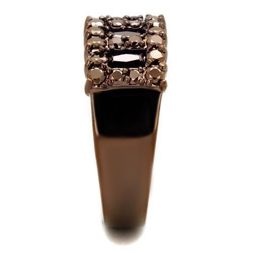 3W1163 - IP Coffee light Brass Ring with AAA Grade CZ  in Light Coffee-3