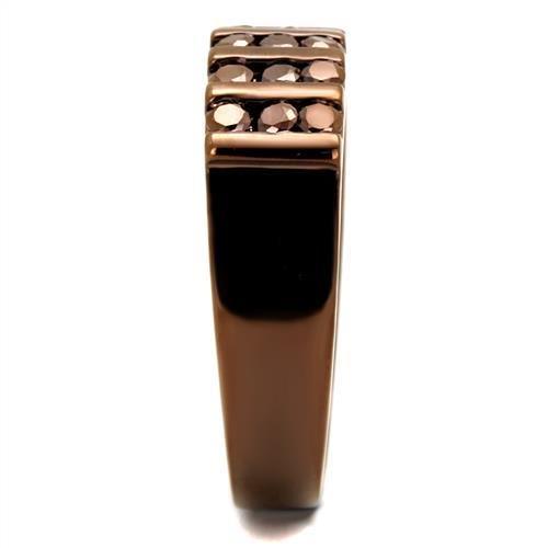 3W1164 - IP Coffee light Brass Ring with AAA Grade CZ  in Light Coffee-3