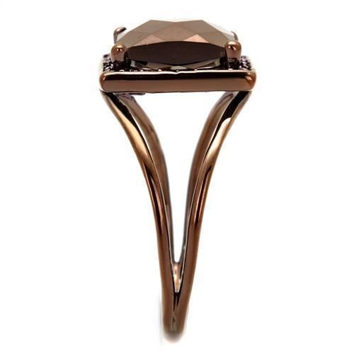 3W1165 - IP Coffee light Brass Ring with AAA Grade CZ  in Light Coffee-3