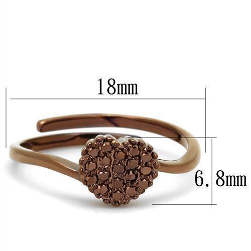 3W1166 - IP Coffee light Brass Ring with AAA Grade CZ  in Light Coffee-1
