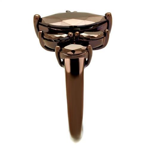 3W1173 - IP Coffee light Brass Ring with AAA Grade CZ  in Light Coffee-3