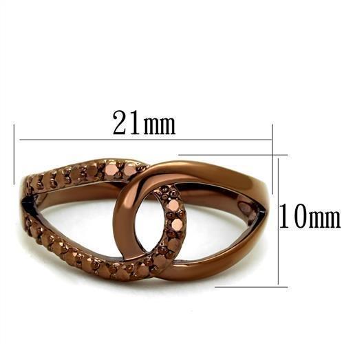 3W1176 - IP Coffee light Brass Ring with AAA Grade CZ  in Light Coffee-1