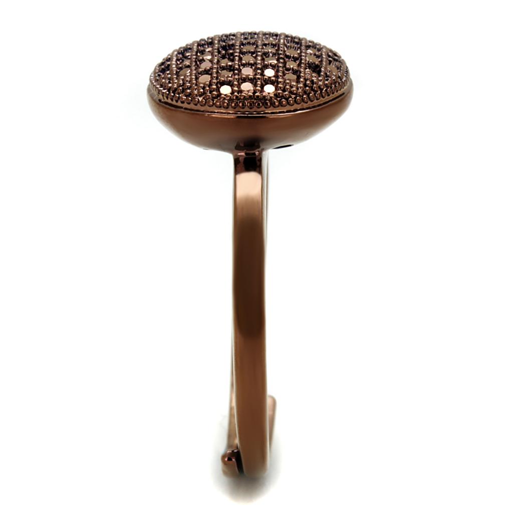 3W1187 - IP Coffee light Brass Ring with AAA Grade CZ  in Light Coffee-3