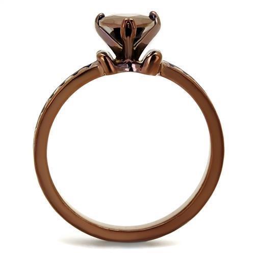 3W1191 - IP Coffee light Brass Ring with AAA Grade CZ  in Light Coffee-2