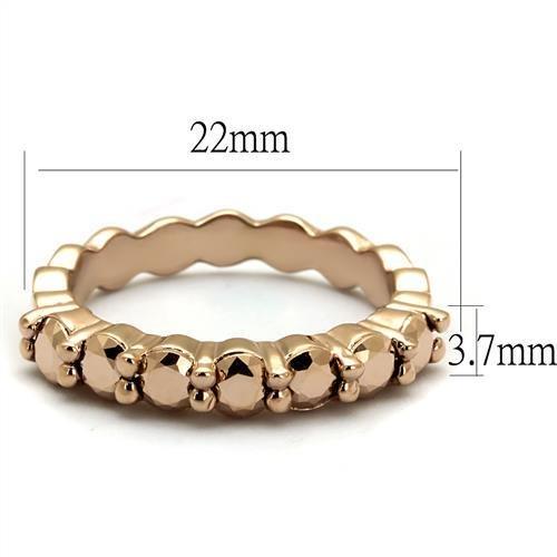 3W1195 - IP Rose Gold(Ion Plating) Brass Ring with AAA Grade CZ  in Metallic Light Gold-1