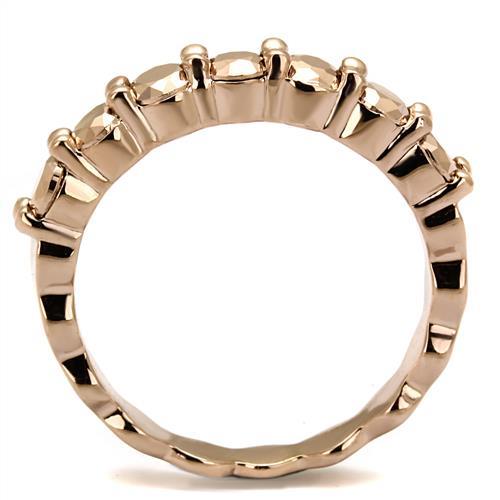 3W1195 - IP Rose Gold(Ion Plating) Brass Ring with AAA Grade CZ  in Metallic Light Gold-2