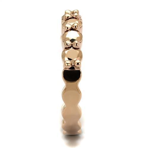 3W1195 - IP Rose Gold(Ion Plating) Brass Ring with AAA Grade CZ  in Metallic Light Gold-3