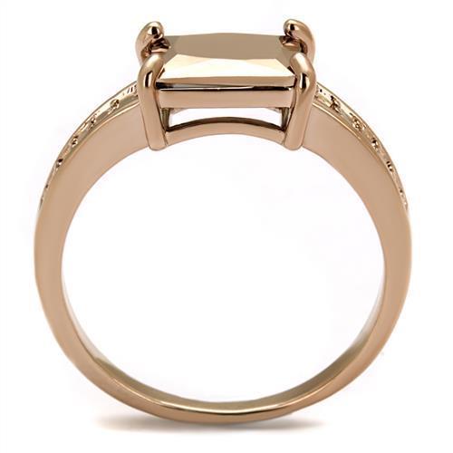 3W1197 - IP Rose Gold(Ion Plating) Brass Ring with AAA Grade CZ  in Metallic Light Gold-2