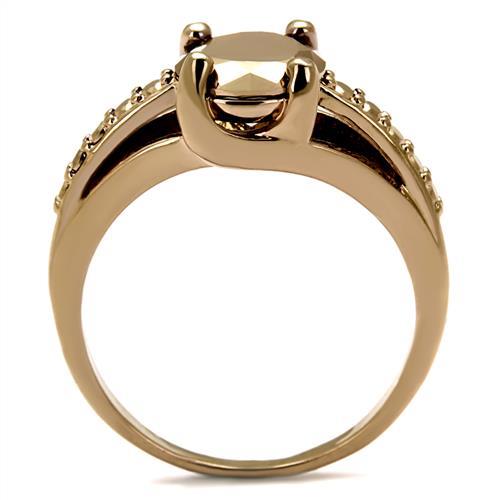 3W1199 - IP Rose Gold(Ion Plating) Brass Ring with AAA Grade CZ  in Metallic Light Gold-2