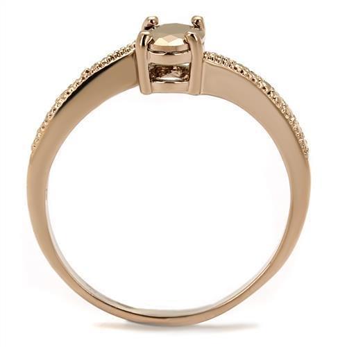 3W1201 - IP Rose Gold(Ion Plating) Brass Ring with AAA Grade CZ  in Metallic Light Gold-2