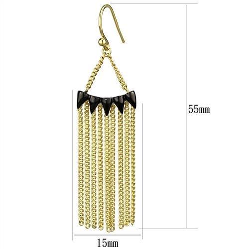 3W1206 - Gold+Ruthenium Brass Earrings with Top Grade Crystal  in Clear-1