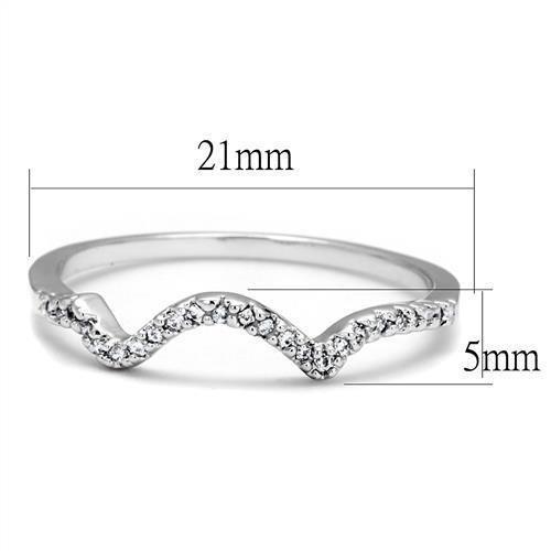 3W1239 - Rhodium Brass Ring with AAA Grade CZ  in Clear-1