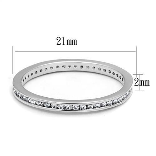 3W1241 - Rhodium Brass Ring with AAA Grade CZ  in Clear-1