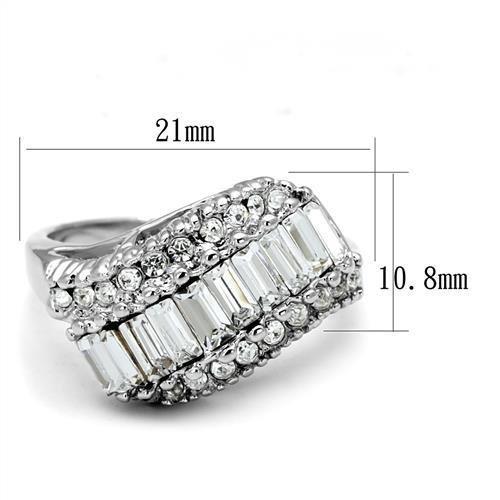 3W1306 - Rhodium Brass Ring with Top Grade Crystal  in Clear-1