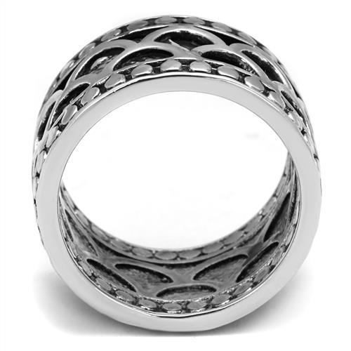 3W1309 - Rhodium Brass Ring with Epoxy  in Jet-2