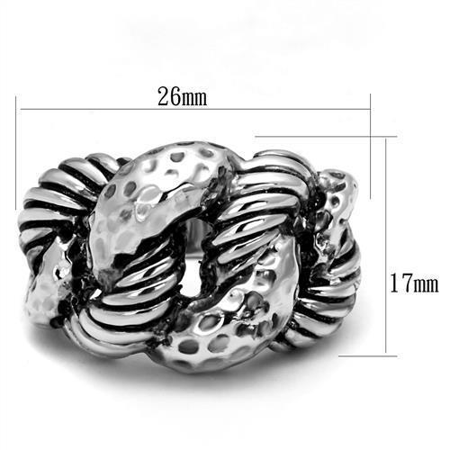 3W1310 - Rhodium Brass Ring with Epoxy  in Jet-1