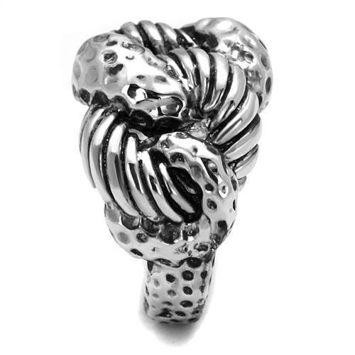 3W1310 - Rhodium Brass Ring with Epoxy  in Jet-3