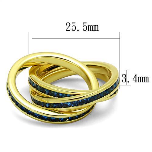3W1329 - Gold Brass Ring with Synthetic Synthetic Glass in Montana-1