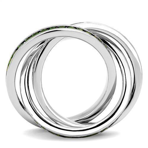3W1332 - Rhodium Brass Ring with Synthetic Synthetic Glass in Emerald-2