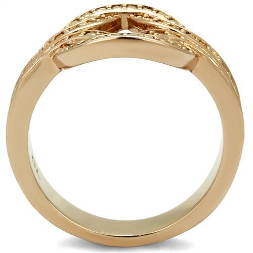 3W1336 - IP Rose Gold(Ion Plating) Brass Ring with AAA Grade CZ  in Metallic Light Gold-2