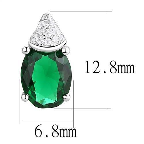 3W1371 - Rhodium 925 Sterling Silver Earrings with Synthetic Synthetic Glass in Blue Zircon-1