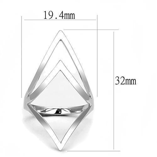 3W1382 - Rhodium 925 Sterling Silver Ring with No Stone-1