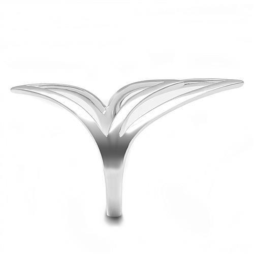 3W1382 - Rhodium 925 Sterling Silver Ring with No Stone-3