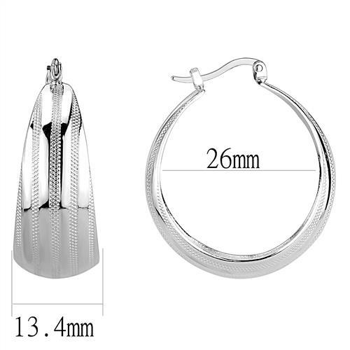 3W1396 - Rhodium Brass Earrings with No Stone-1
