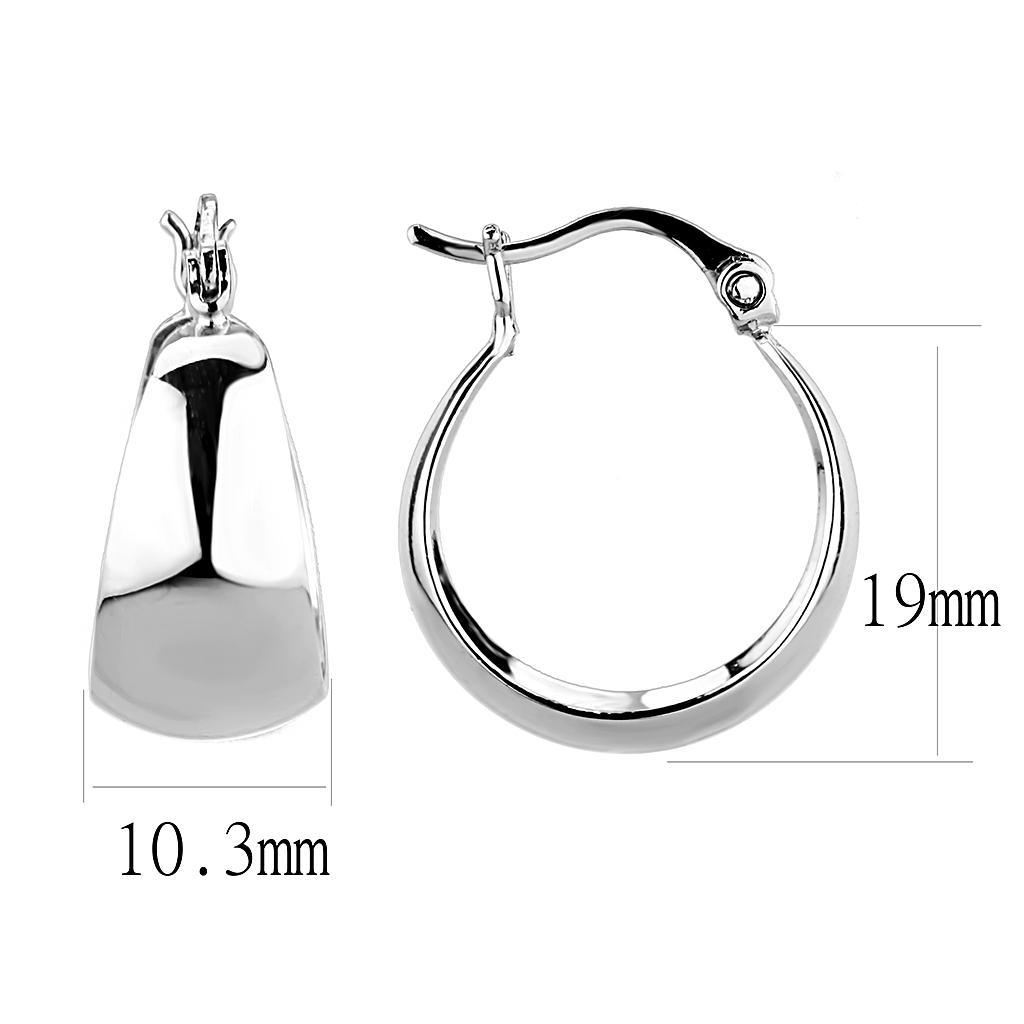 3W1402 - Rhodium Brass Earrings with No Stone-1