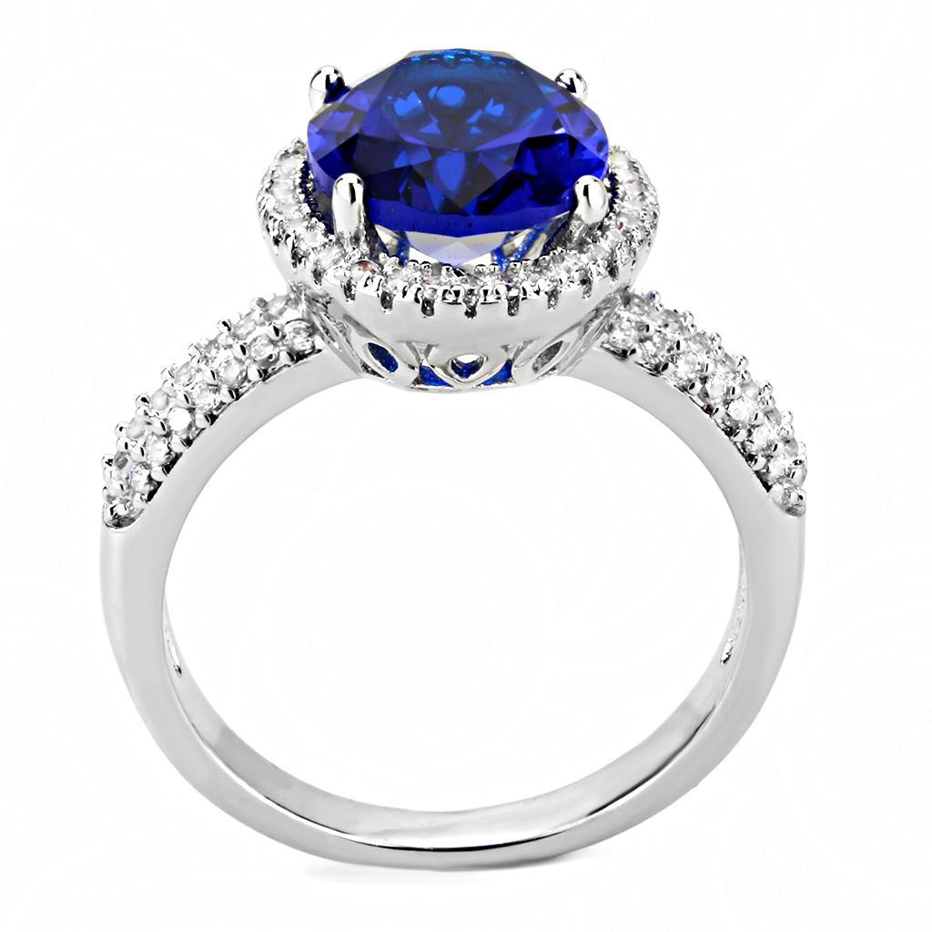 3W1516 - Rhodium Brass Ring with Synthetic  in Montana-2