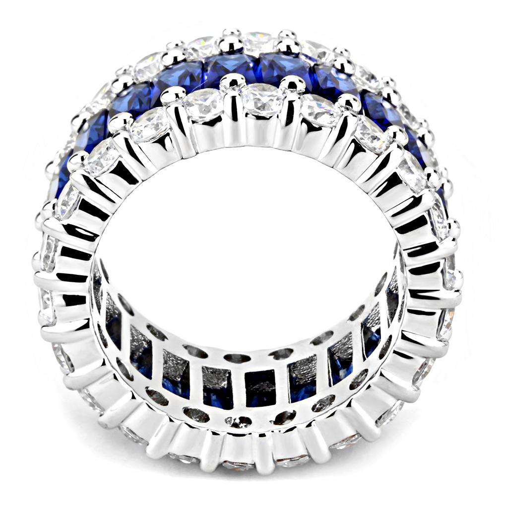 3W1527 - Rhodium Brass Ring with Synthetic  in Montana-2