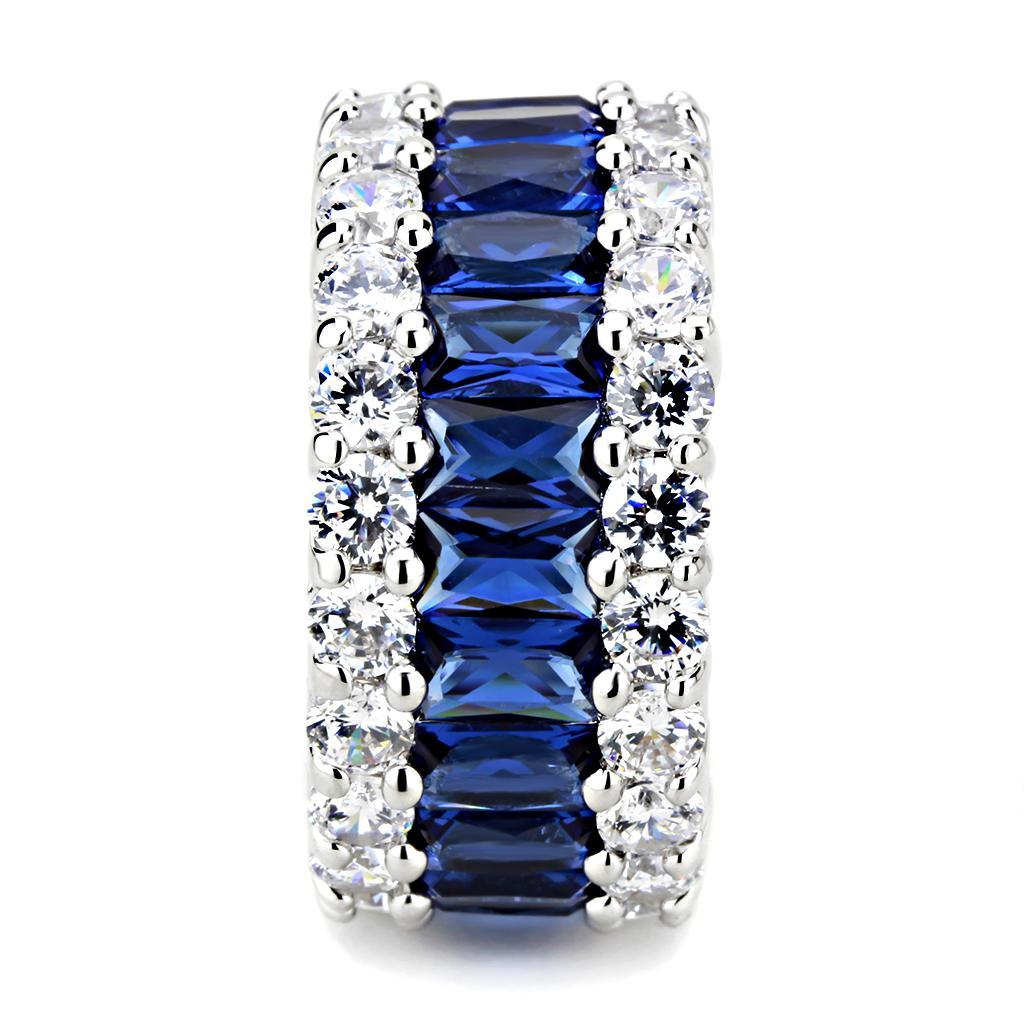 3W1527 - Rhodium Brass Ring with Synthetic  in Montana-3