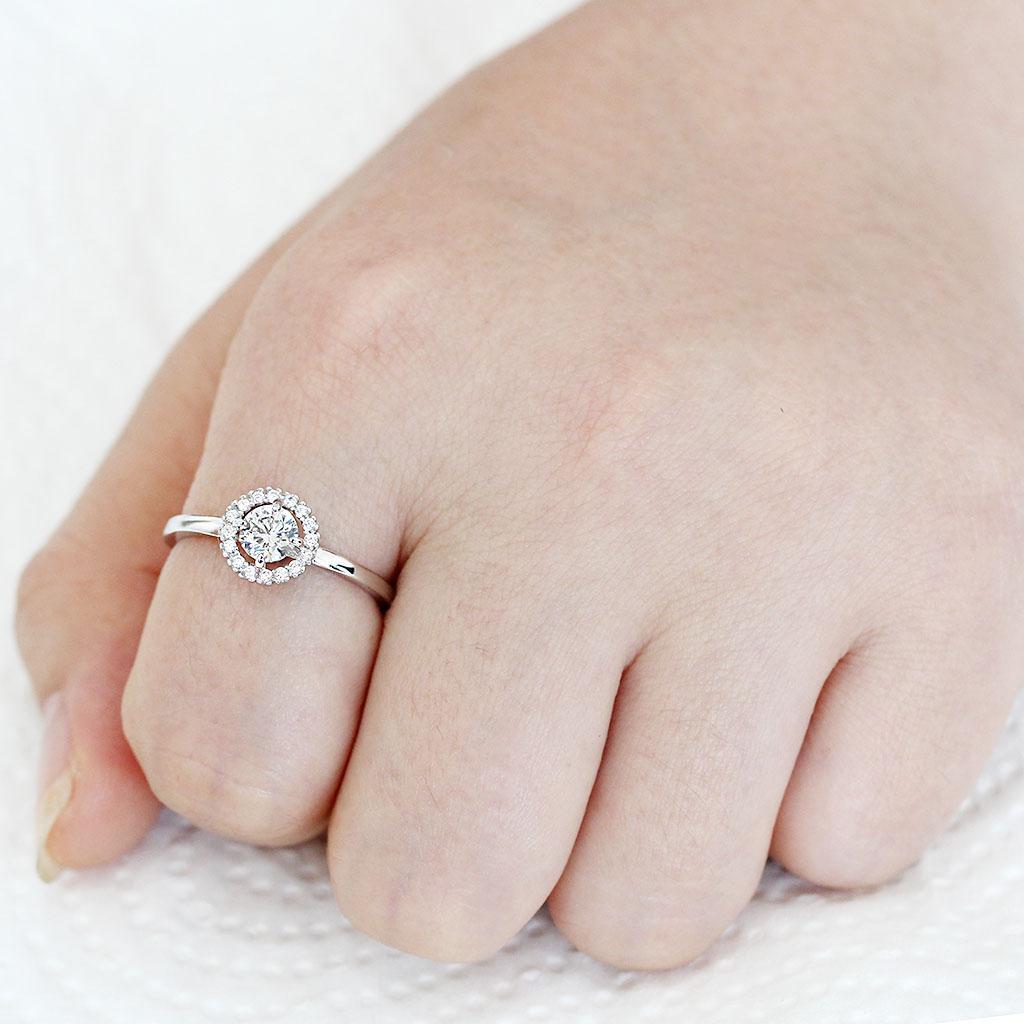 3W1570 - Rhodium Brass Ring with AAA Grade CZ  in Clear-1
