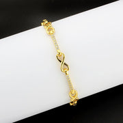 3W1629 - Flash Gold Brass Bracelet with AAA Grade CZ in Clear-0