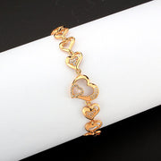 3W1633 - Flash Rose Gold Brass Bracelet with AAA Grade CZ in Clear-0