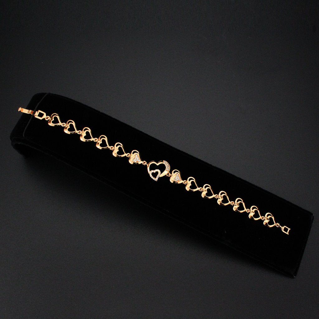 3W1633 - Flash Rose Gold Brass Bracelet with AAA Grade CZ in Clear-2