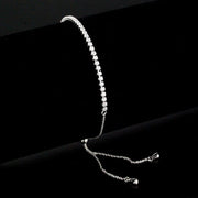 3W1640 - Rhodium Brass Bracelet with AAA Grade CZ in Clear-0