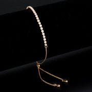 3W1642 - Rose Gold Brass Bracelet with AAA Grade CZ in Clear-0
