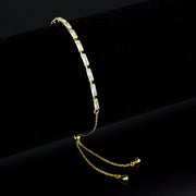 3W1653 - Gold Brass Bracelet with AAA Grade CZ in Clear-0