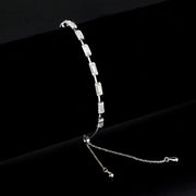 3W1655 - Rhodium Brass Bracelet with AAA Grade CZ in Clear-0