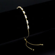 3W1656 - Gold Brass Bracelet with AAA Grade CZ in Clear-0