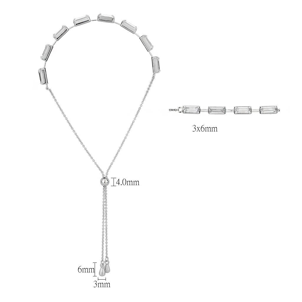 3W1658 - Rhodium Brass Bracelet with AAA Grade CZ in Clear-1